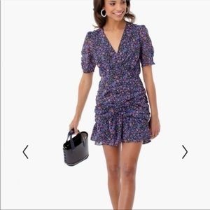 ASTR the label floral Fiona mini ruched dress size small